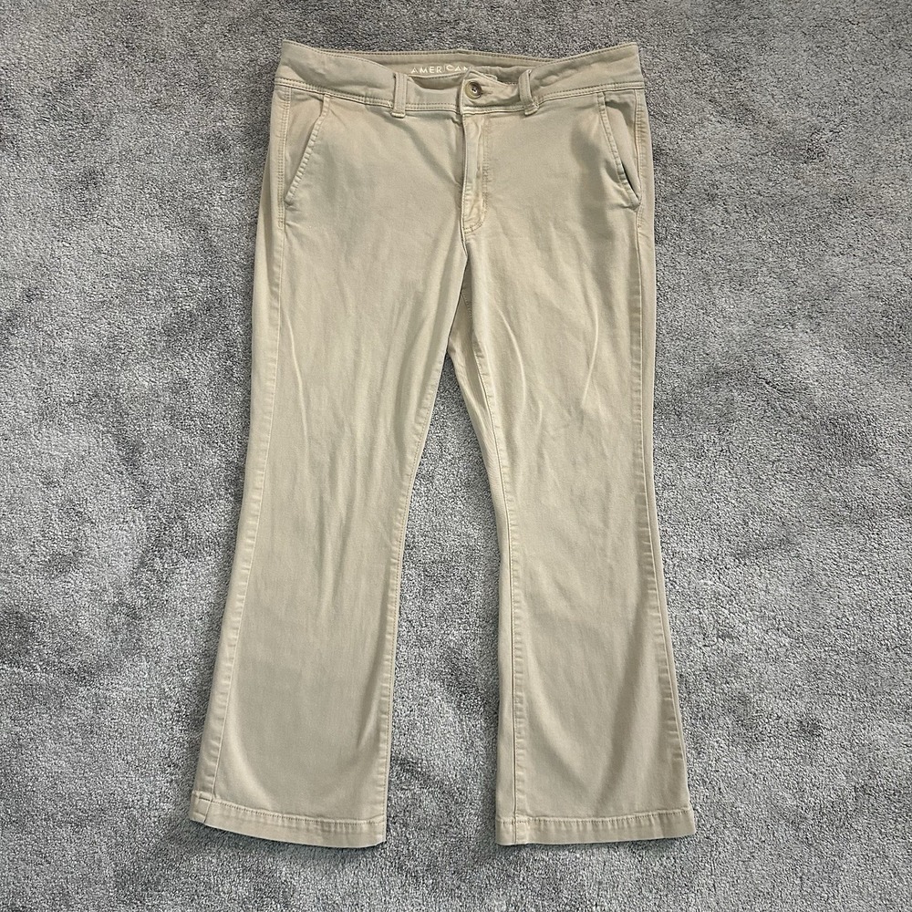 American Eagle Outfitters Kick Boot Super Stretch Jeans Womens 12 X-Short Beige
